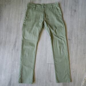 Rare LEVI Jeans 511 Commuter Slim Fit Stretch 32x30 Men Green 6 Pocket White Tab